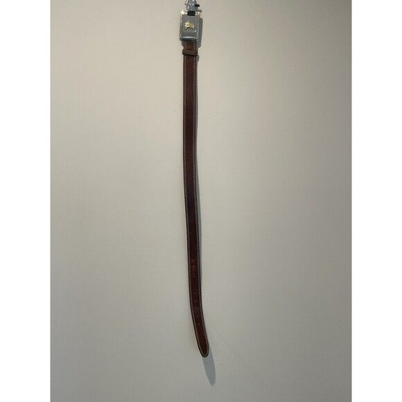 Vintage Bona Allen Brown Leather Belt With Gold And Silver Tone Western‎ Buckle - Picture 8 of 8